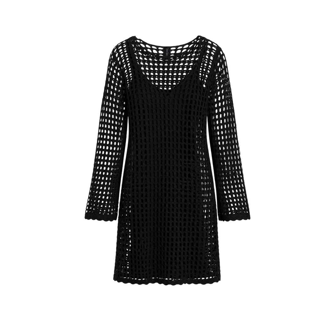 H&M Black Crochet Mini Dress