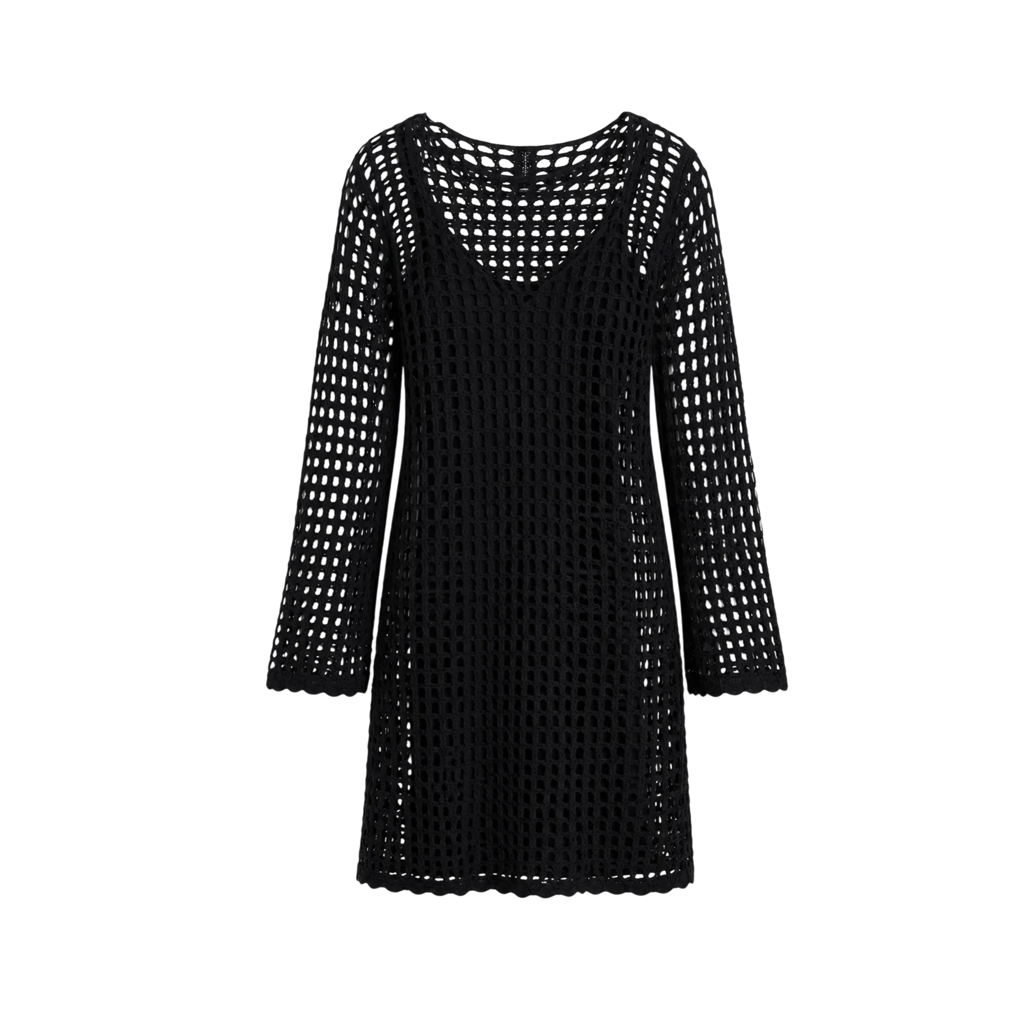 H&M Black Crochet Mini Dress