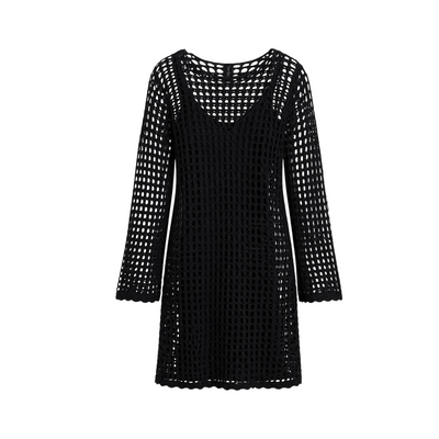 H&M Black Crochet Mini Dress