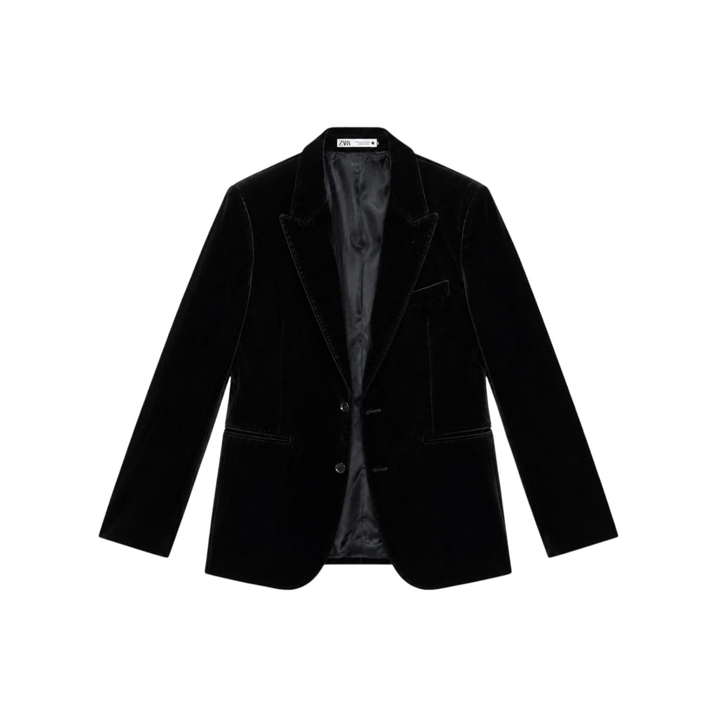 Zara Black Velvet Blazer