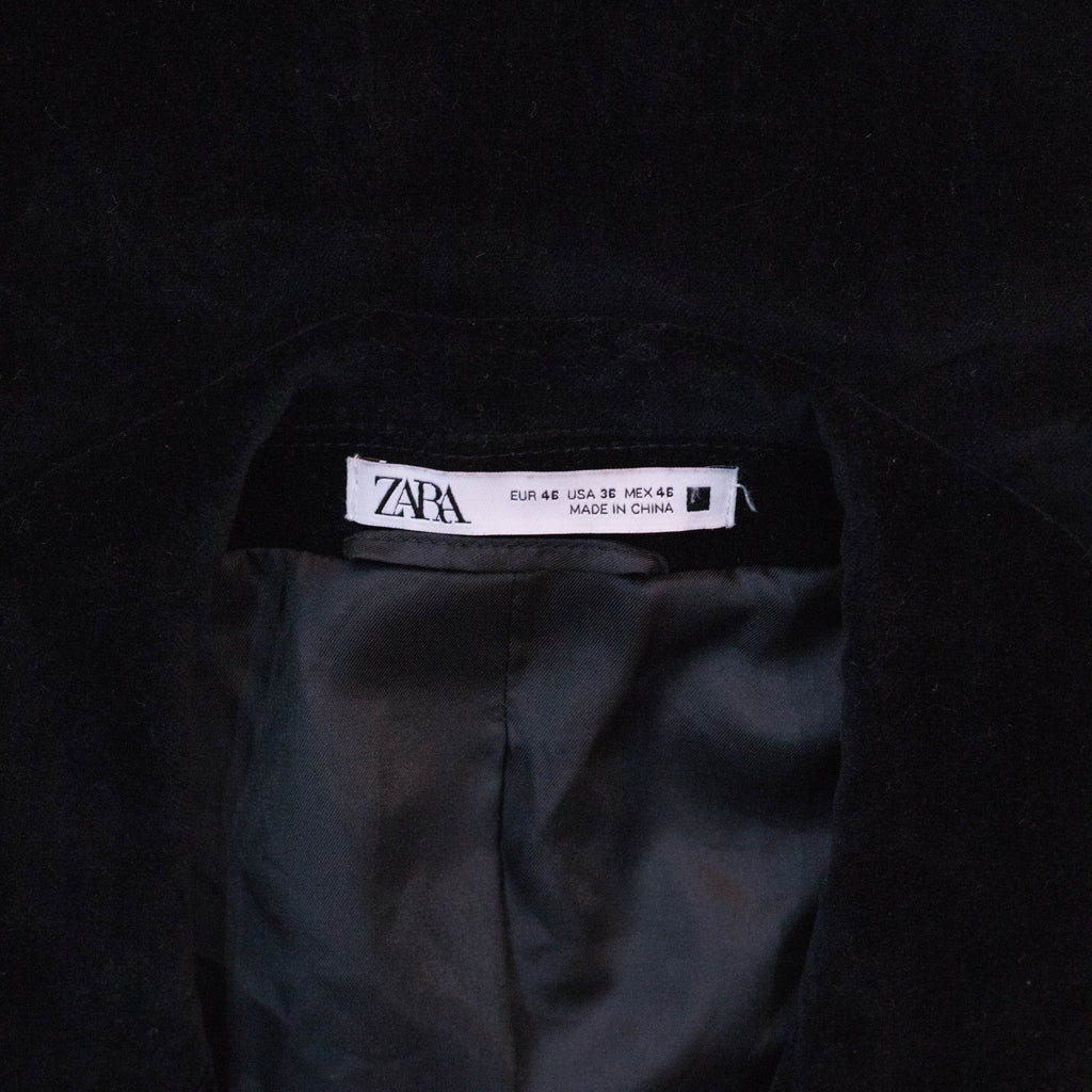 Zara Black Velvet Blazer