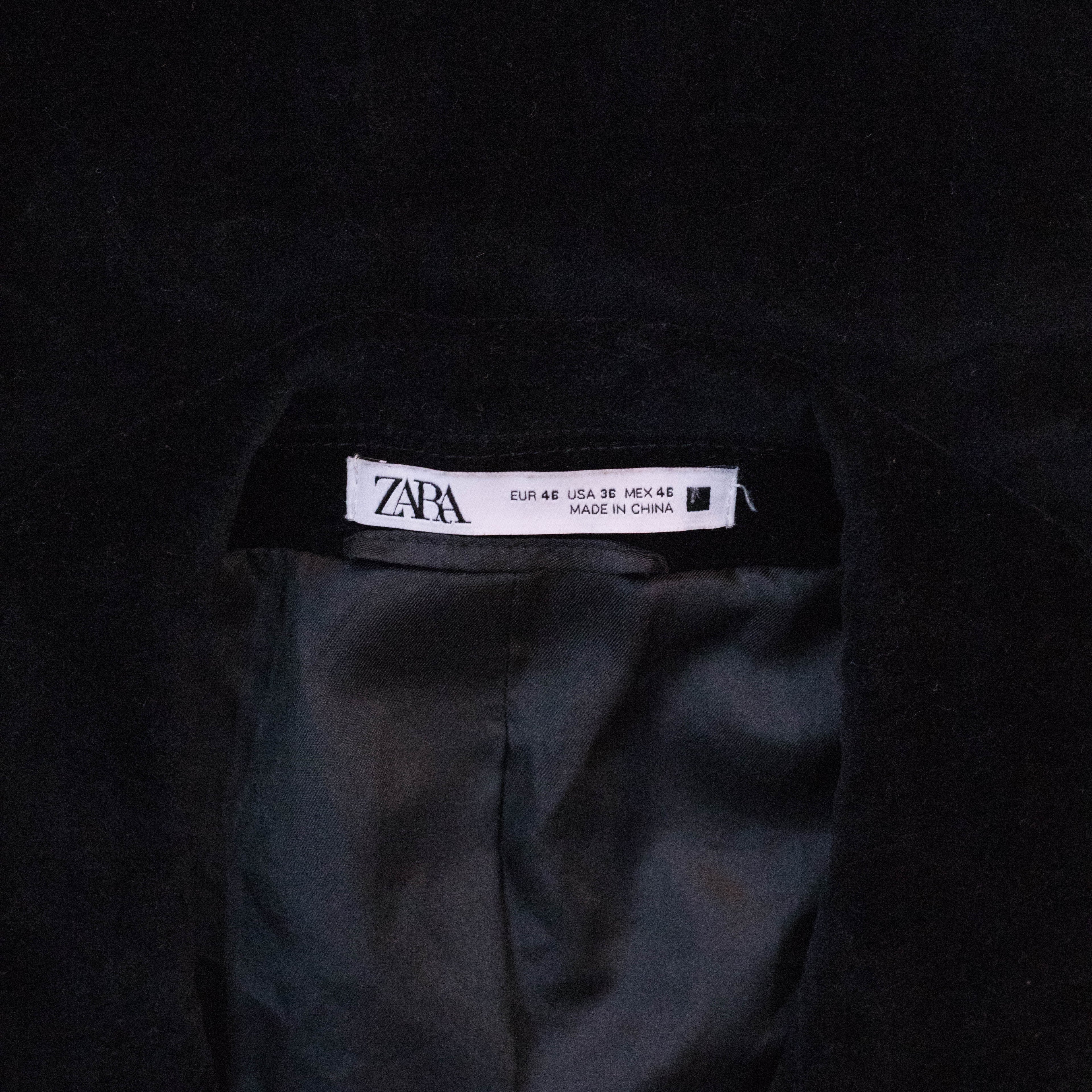 Zara Black Velvet Blazer