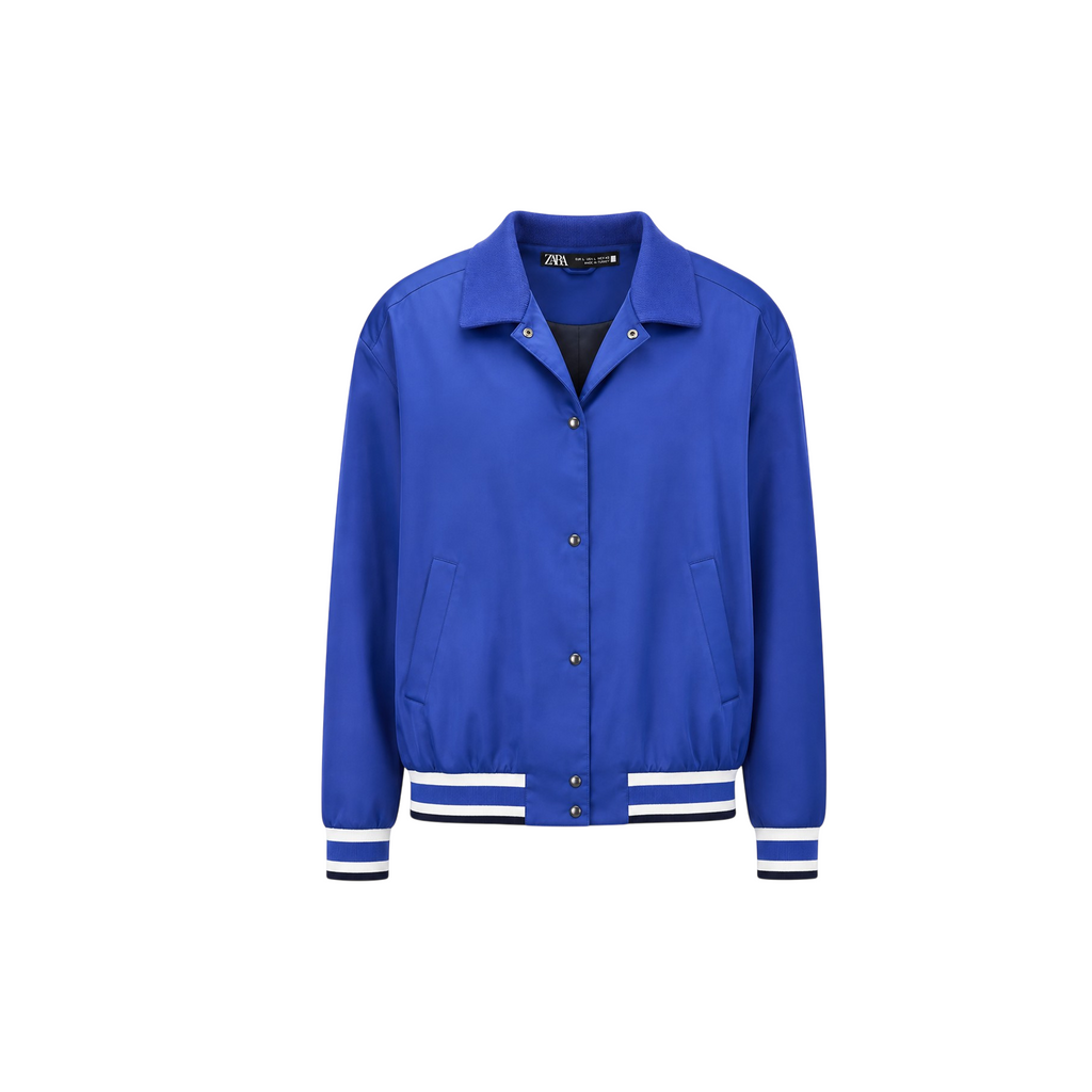 Zara Blue Bomber Jacket