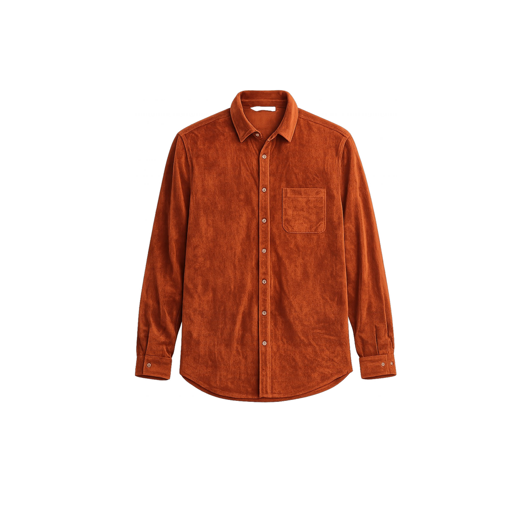Zara Orange-Brown Velour Shirt