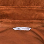 Zara Orange-Brown Velour Shirt