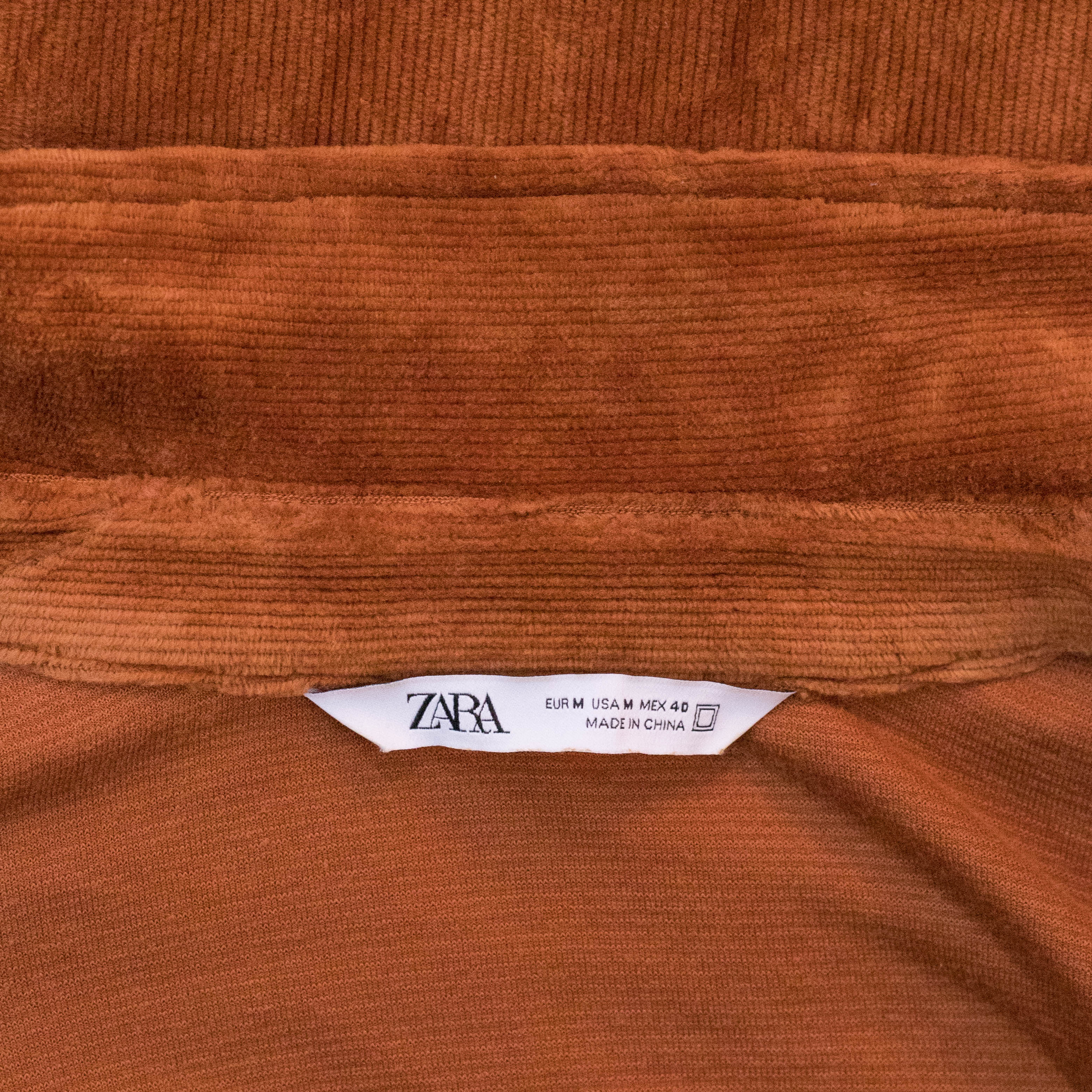 Zara Orange-Brown Velour Shirt