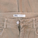 Zara Taupe Multi-Pocket Cargo Jeans
