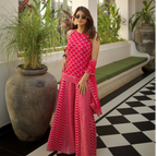 Evra by Nikita Khurana Pink Georgette Gota Patti Sharara Set