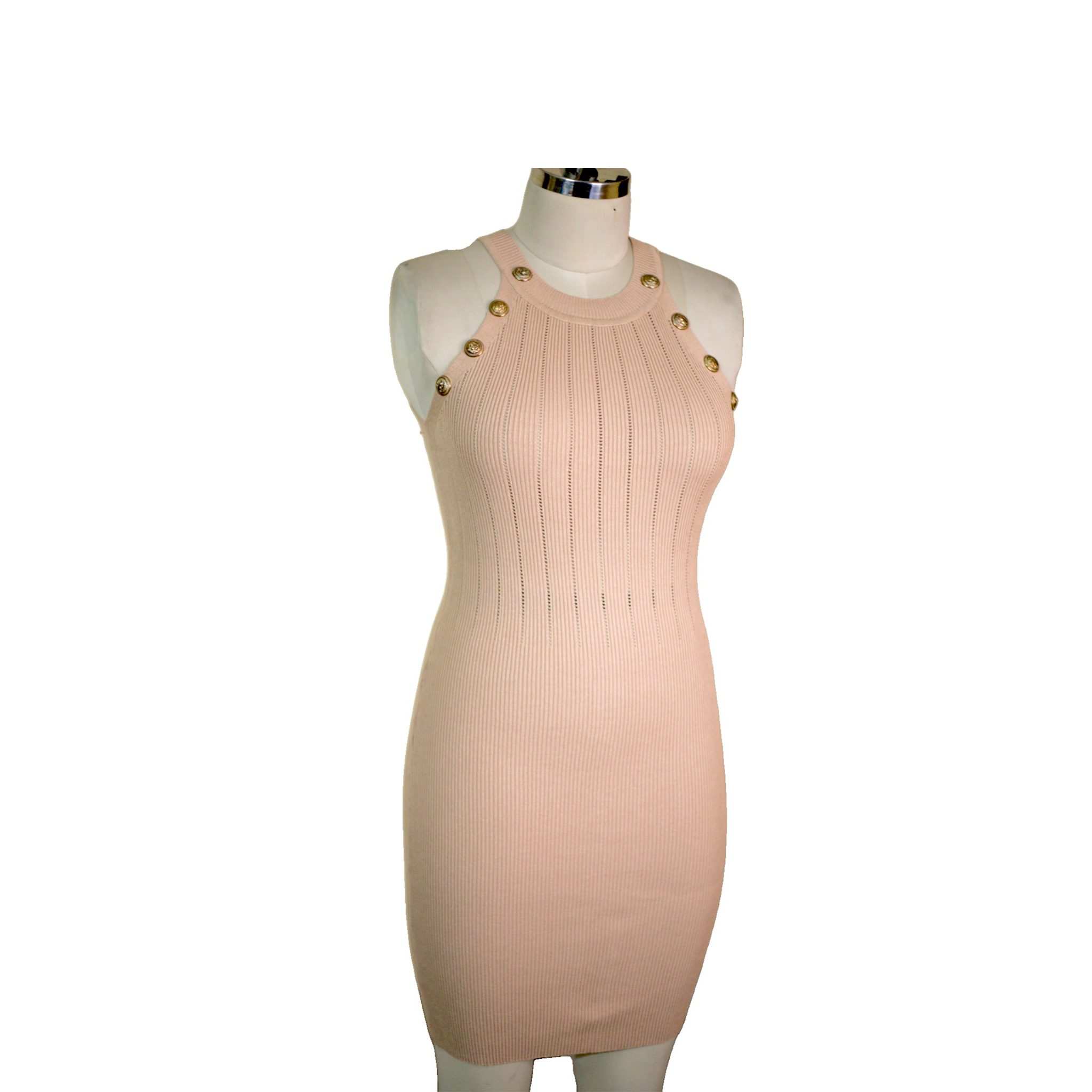Ribbed Golden Detail Dress