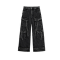Zara Grey-Black Multi-Pocket Cargo Jeans