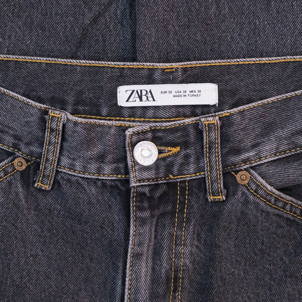 Zara Black Panel Straight Leg Jeans
