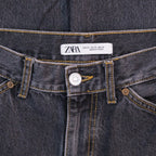 Zara Black Panel Straight Leg Jeans