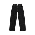 Zara Black Panel Straight Leg Jeans