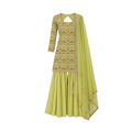 Green Embellished Sharara Suit Set