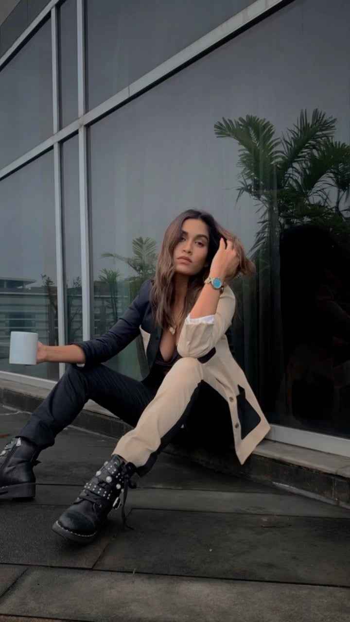 THR3LETTER Color Block Jacket and Pants Co-ord Set
