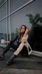 THR3LETTER Color Block Jacket and Pants Co-ord Set