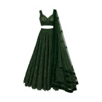 Shantnu Nikhil Forest Green Lehenga