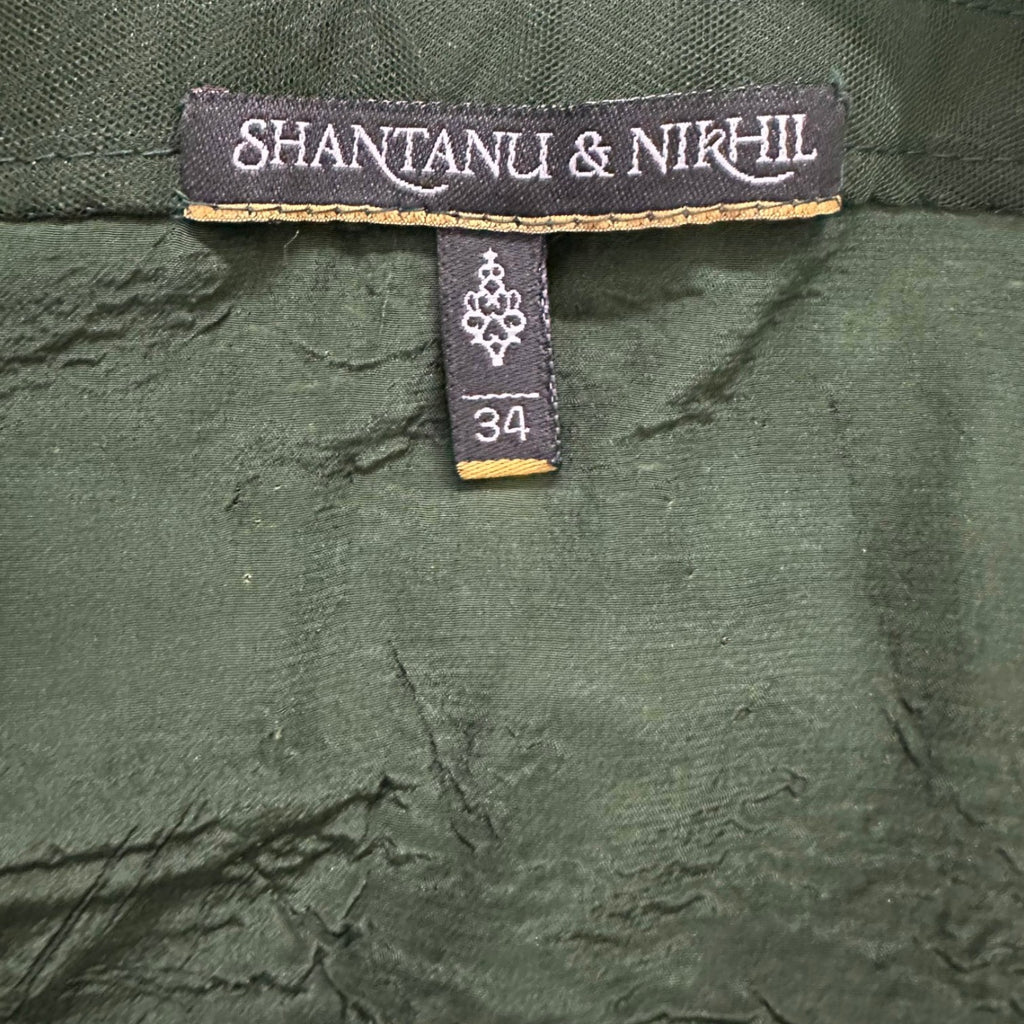 Shantnu Nikhil Forest Green Lehenga