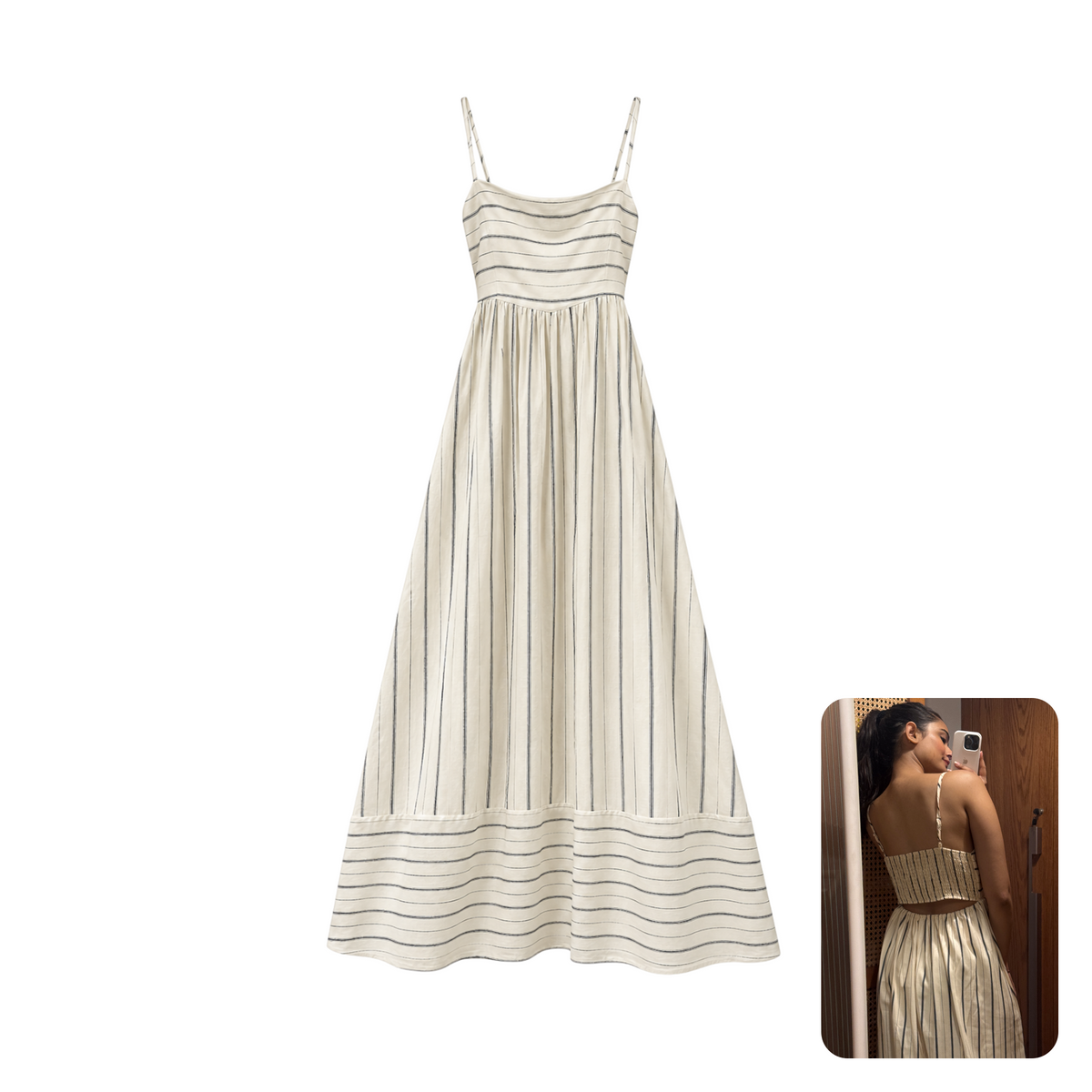 Newme Strappy Fit Flare Back Cutout Maxi Dress
