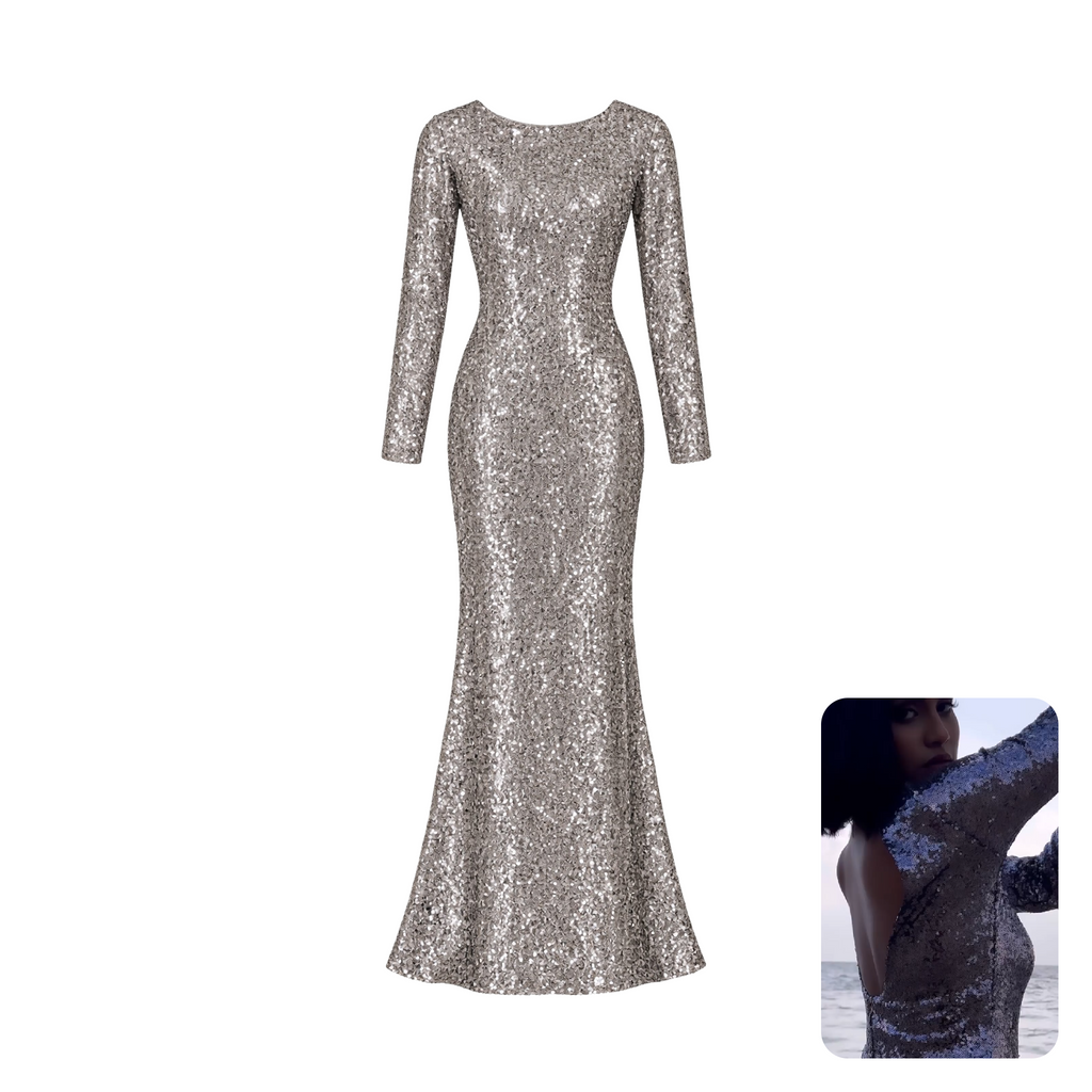 Soky & Soka Paris Sequin Gown