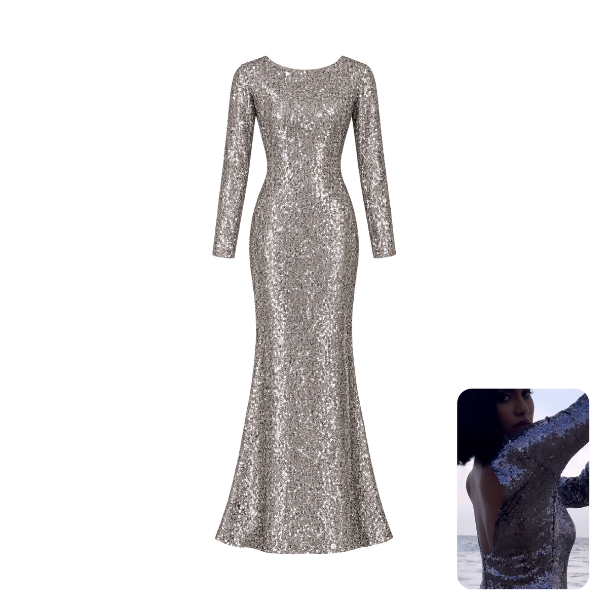 Soky & Soka Paris Sequin Gown