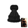 Kangana Trehan Black Ruffled Tube Dress