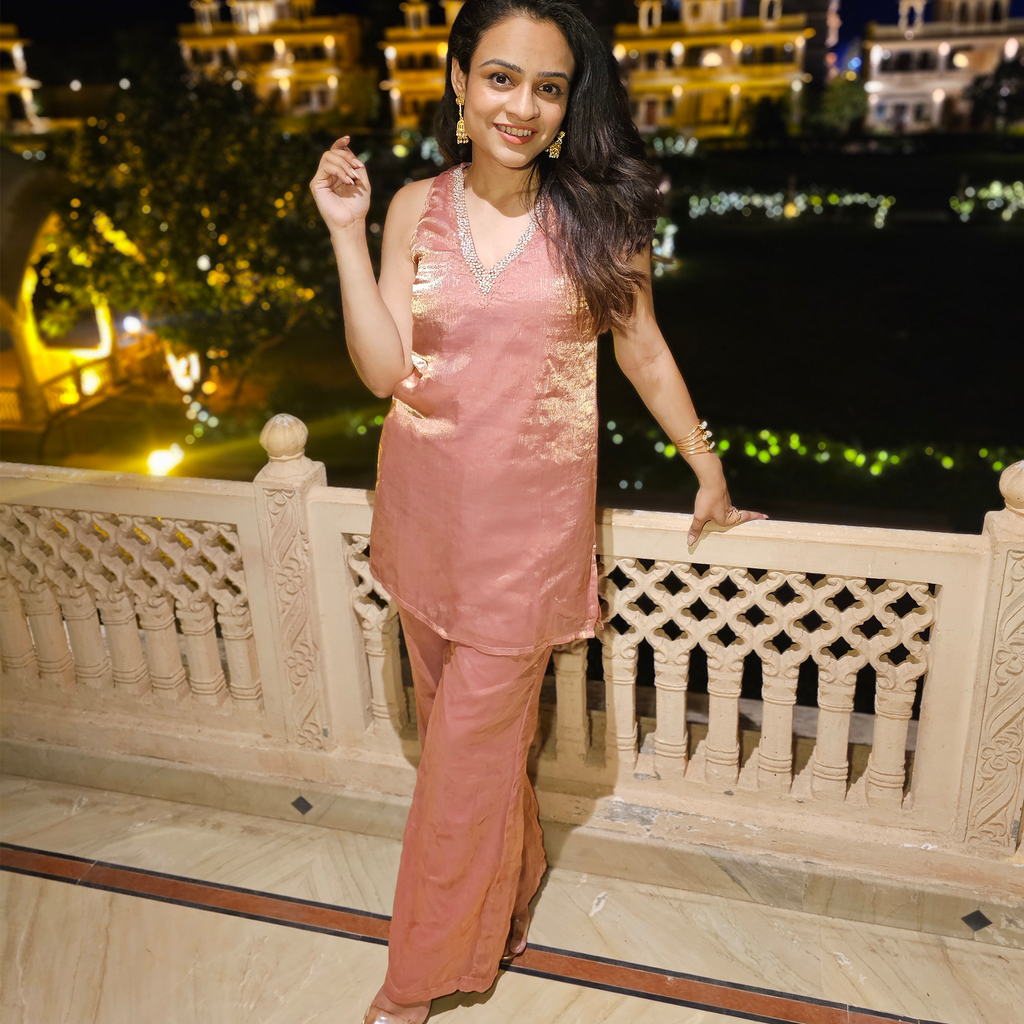 Gajra Gang Tissue Chiffon Embroidered Set