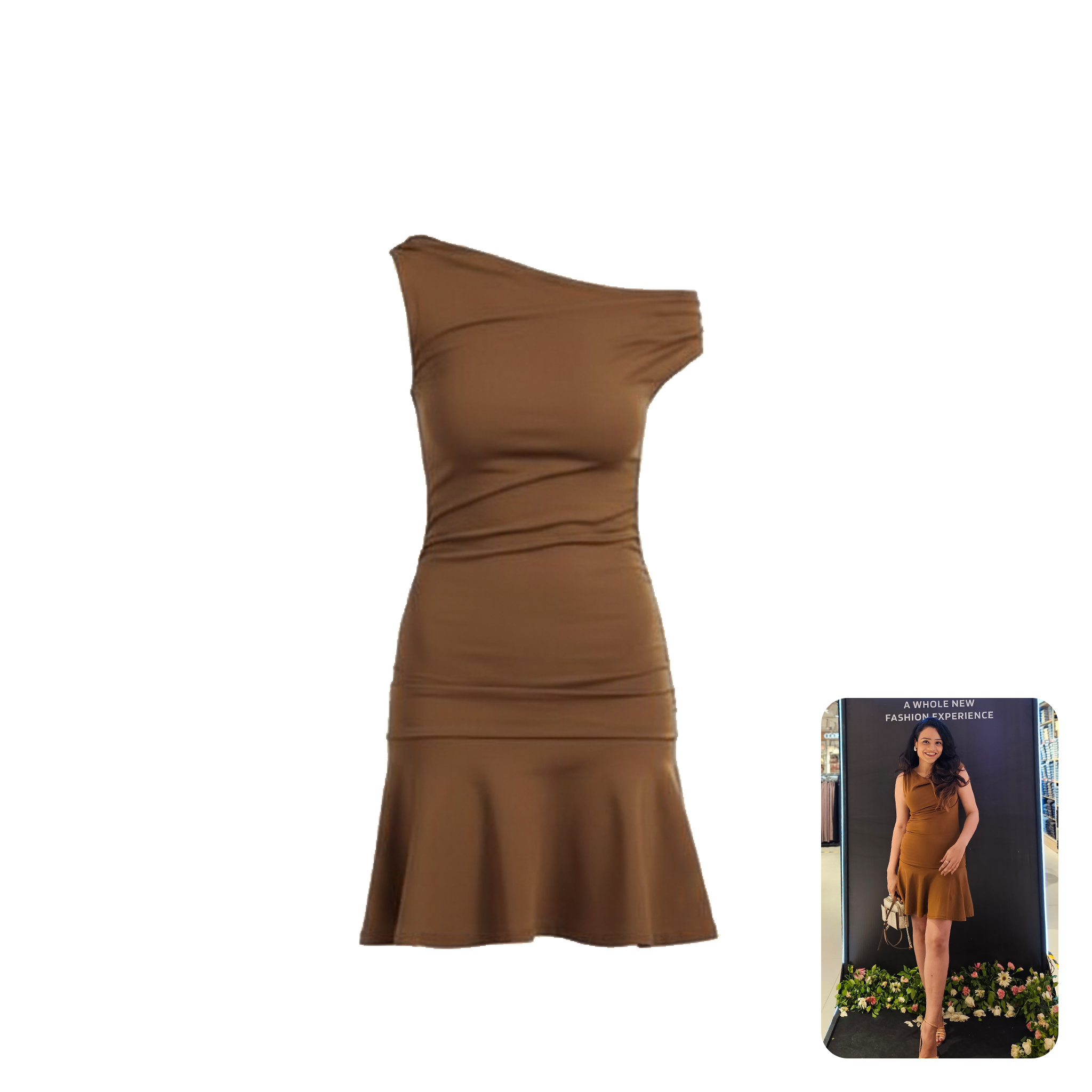 Zara One-Shoulder Ruched Dress