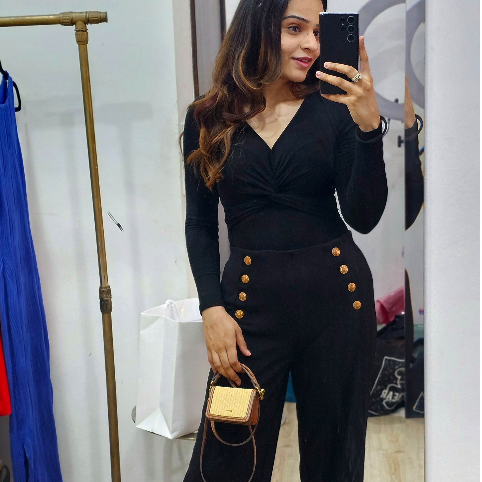 Mango Raffia Woven Micro Bag