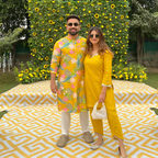 Chrkha Label Bhādõ Yellow Printed Kurta