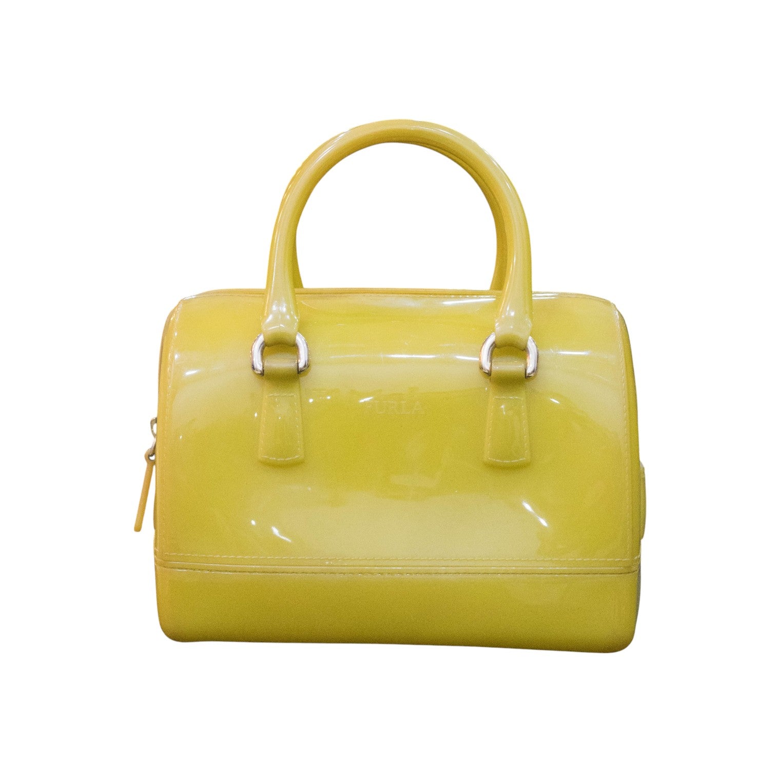 Furla Yellow Medium Candy Satchel Bag