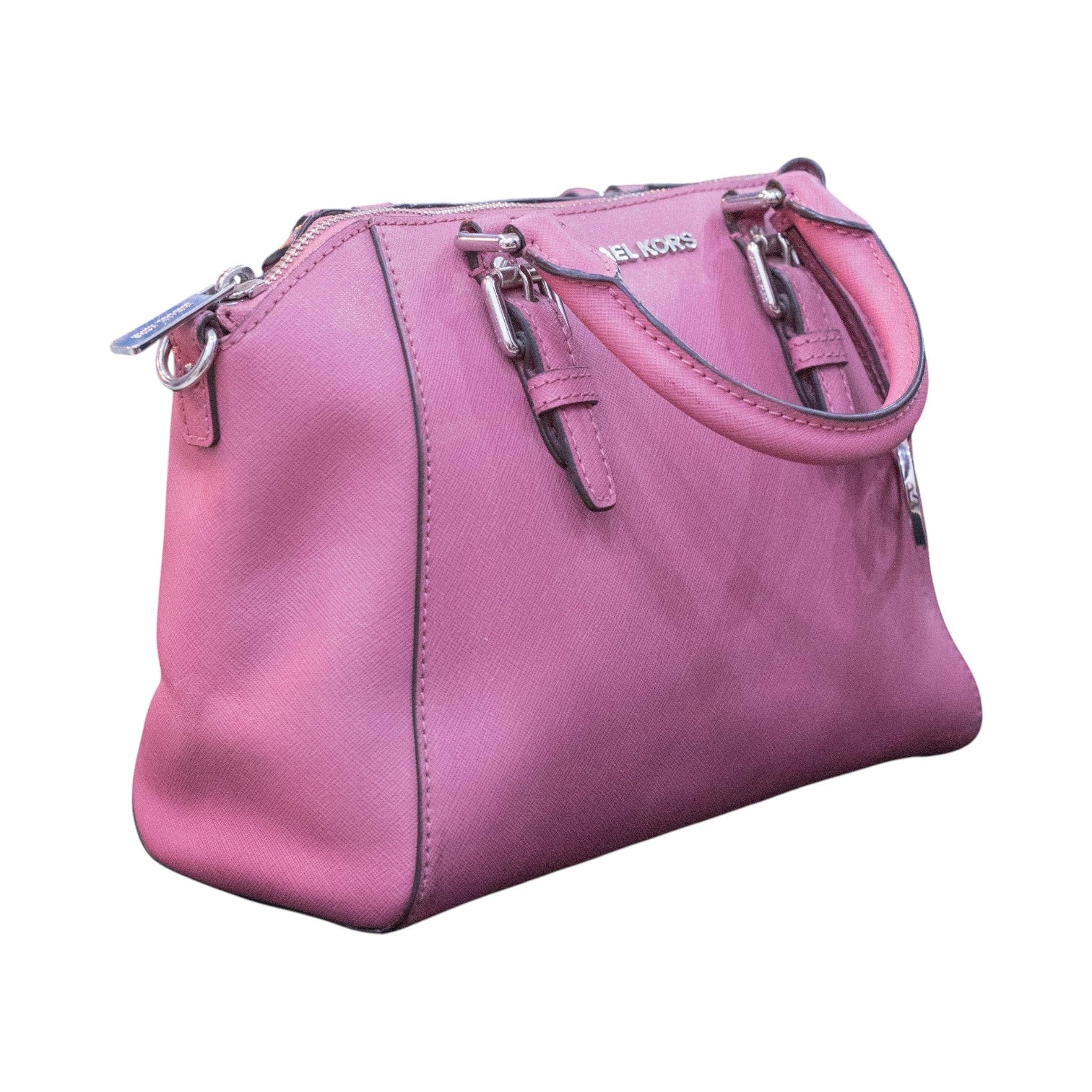Michael Kors Ciara Medium Saffiano Leather Satchel Bag in Blush Pink