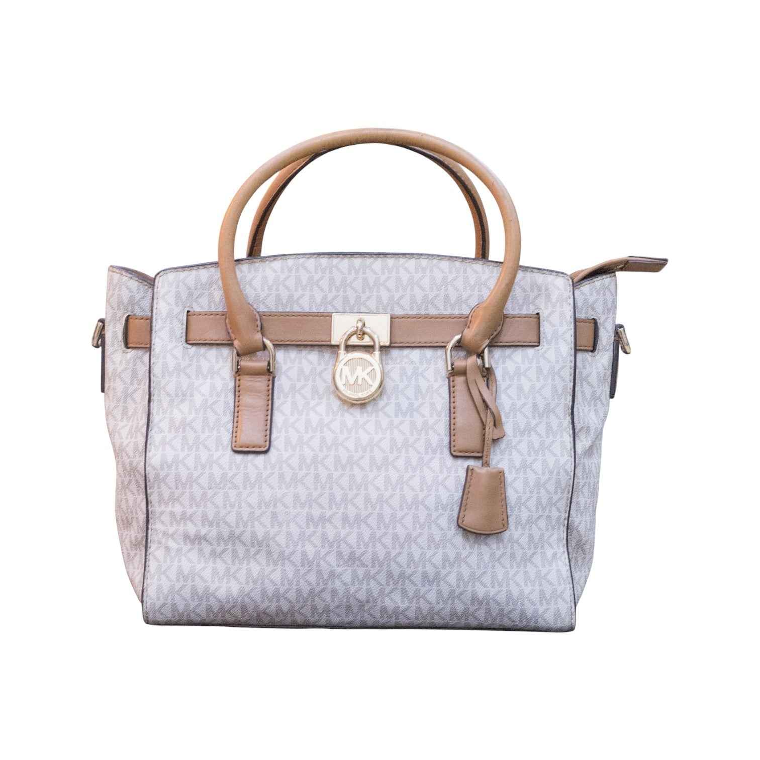 Michael Kors Hamilton Large Logo Tote in Vanilla