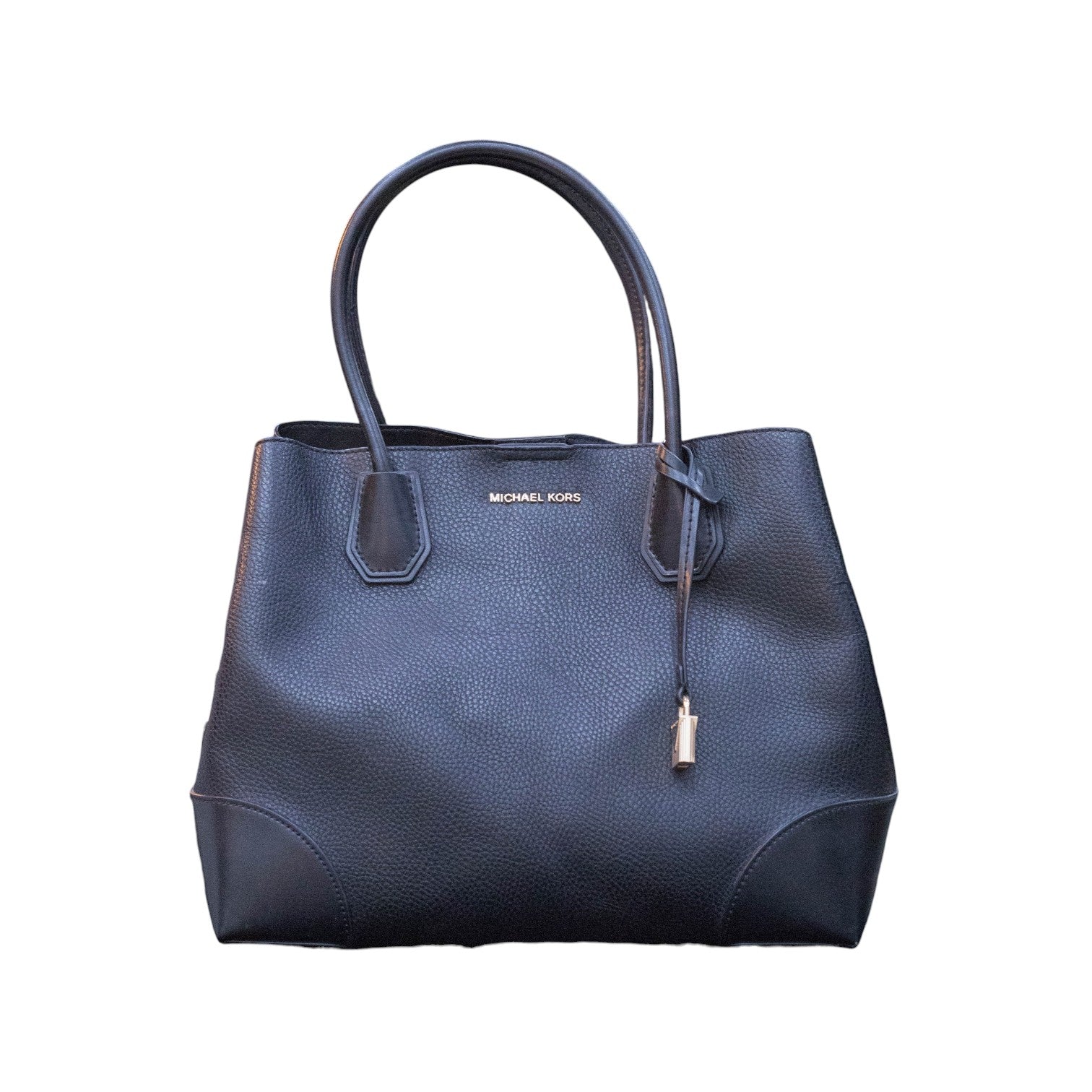Michael Kors Mercer Large Tote Black Pebbled Leather Bag