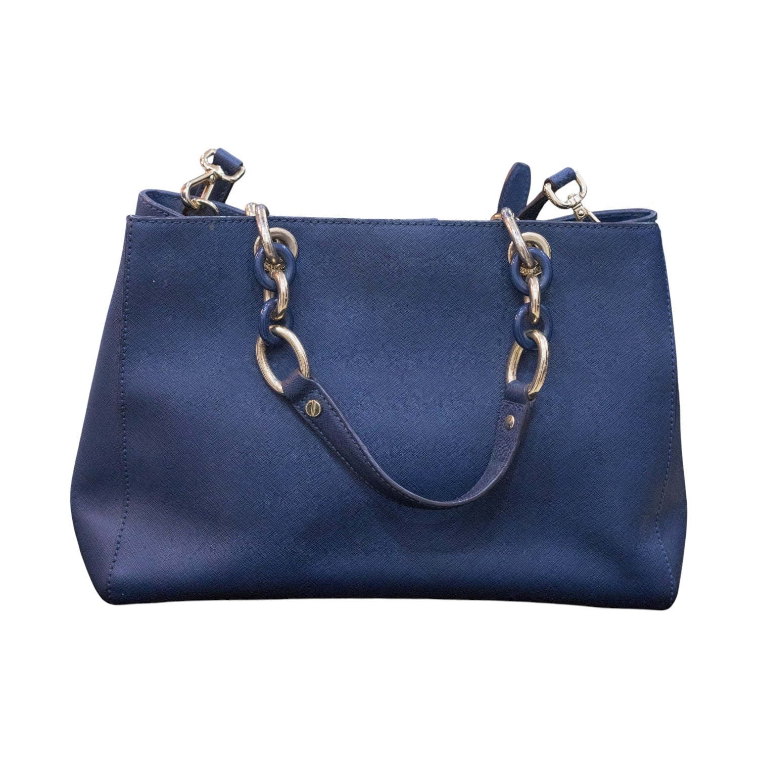 Michael Kors Cynthia Medium Satchel in Navy Blue Leather