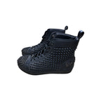 Balmain Black Leather Studded High Top Sneakers