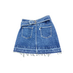 Freakins Denim Buckle Wrap Mini Skirt