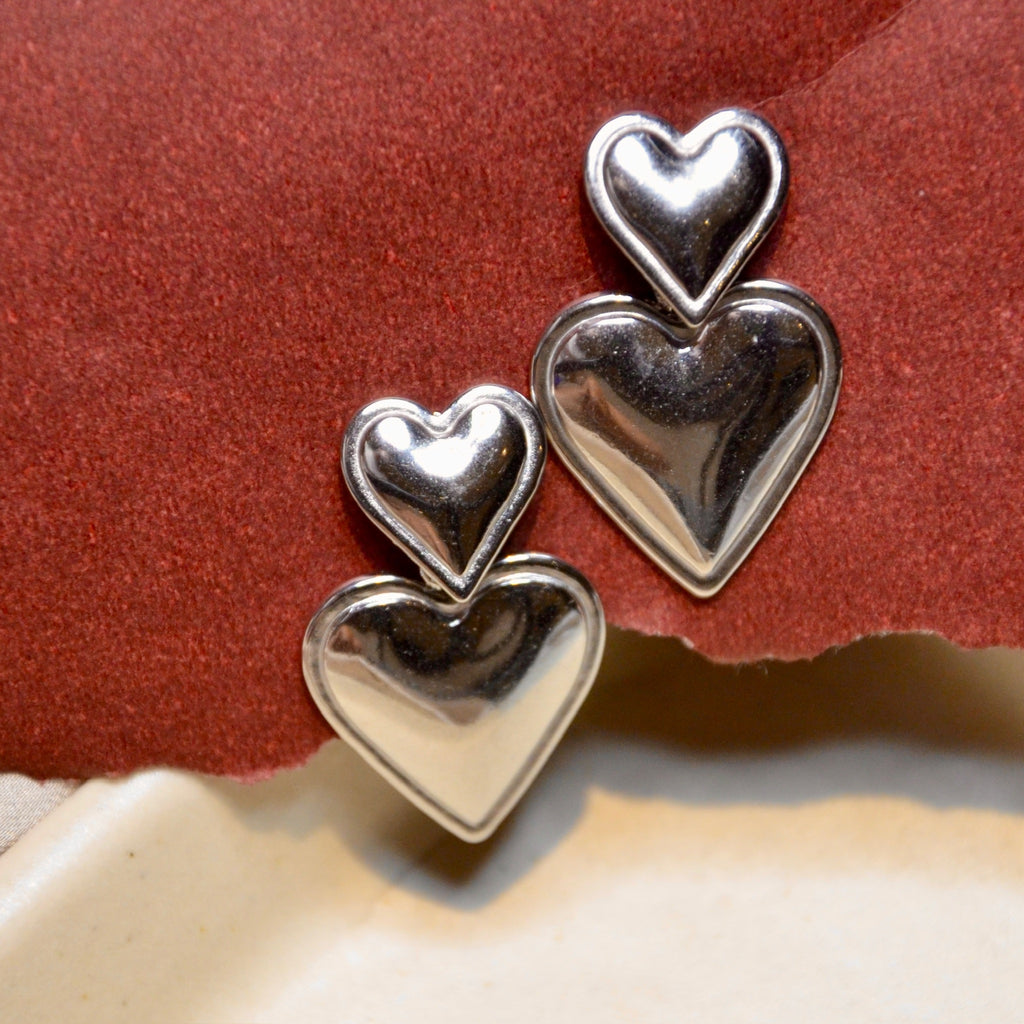 Silver Hearts Earrings