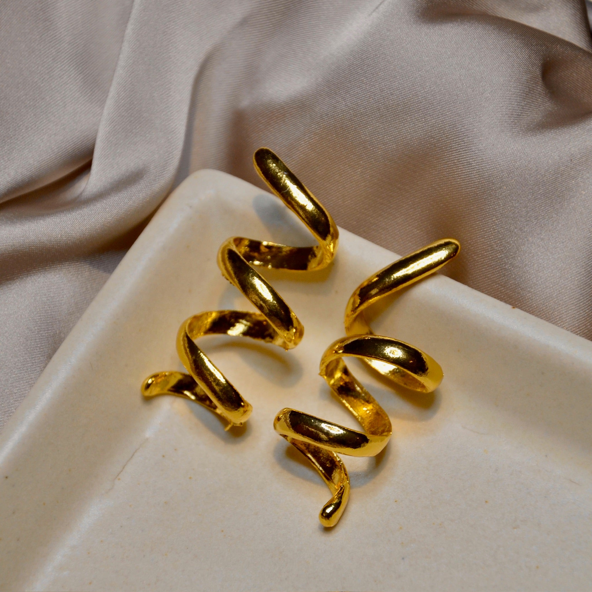 Gold Spiral Earrings