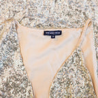 How When Wear Golden Sequin Cut-out Mini Dress