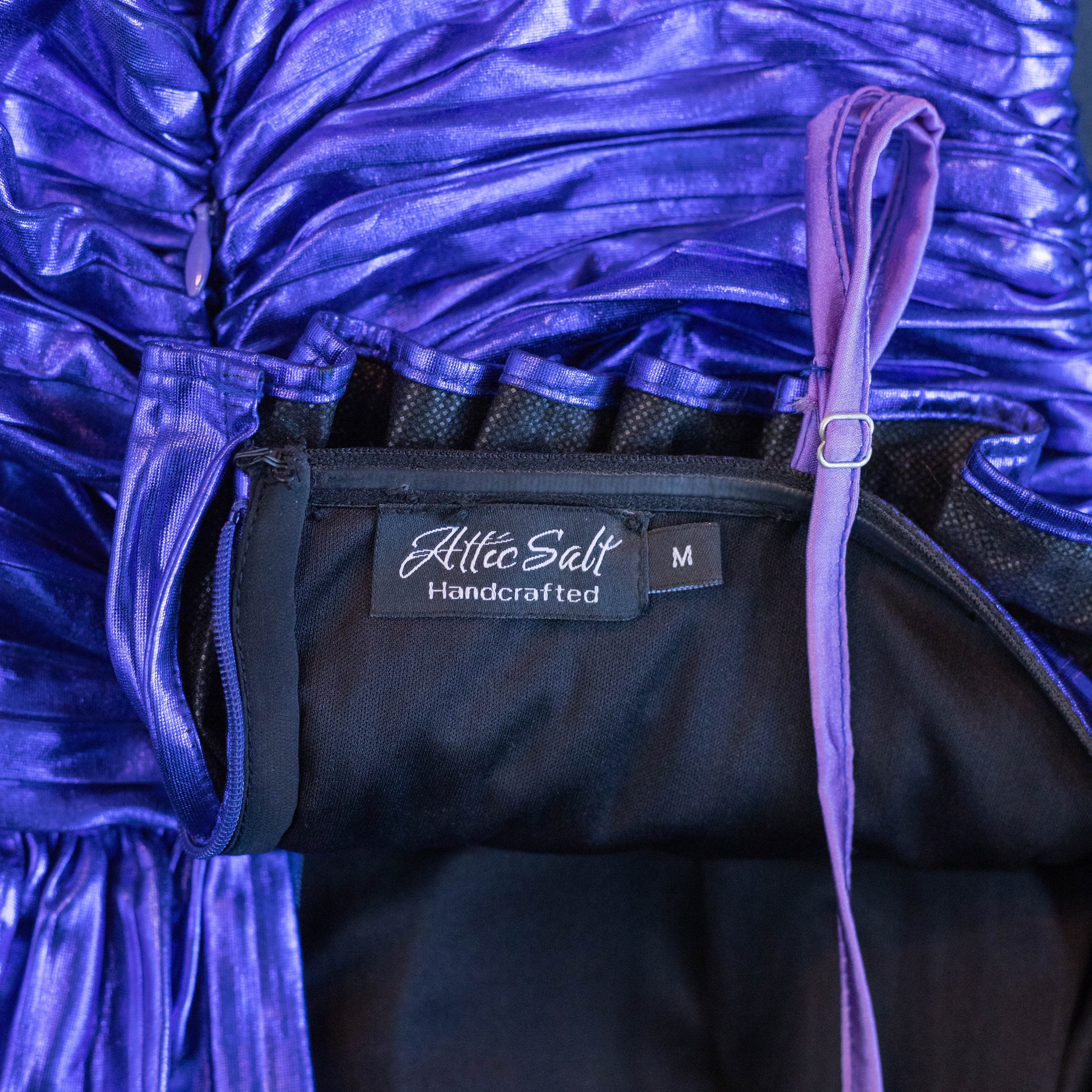 Attic Salt Electric Blue Gathered Top