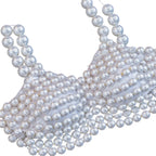 Miri Piri Hand-beaded Ivory Pearl Bralette Top