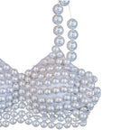 Miri Piri Hand-beaded Ivory Pearl Bralette Top