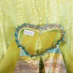 Afwah Alizee Green Metallic Short Dress