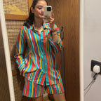 Studio Rigu Birch Shirt & Emroidered Shorts Co-ord Set