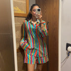 Studio Rigu Birch Shirt & Emroidered Shorts Co-ord Set