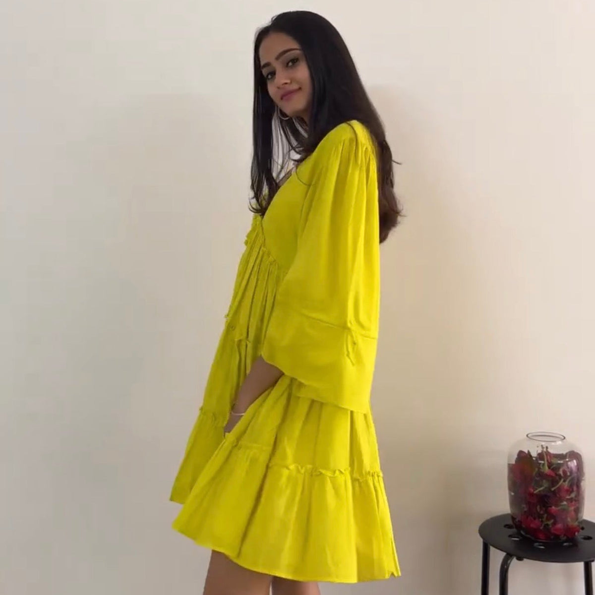 Ordinaree Buttercup Tiered Short Dress