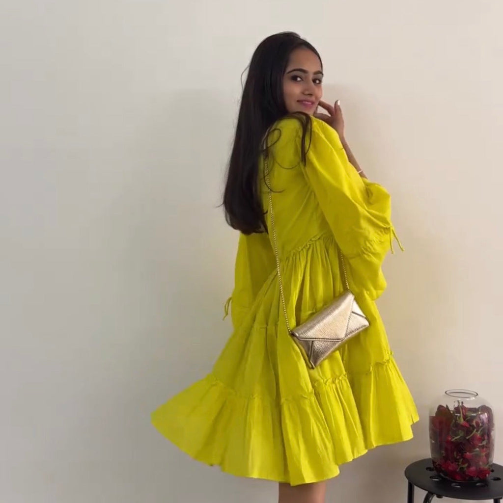 Ordinaree Buttercup Tiered Short Dress
