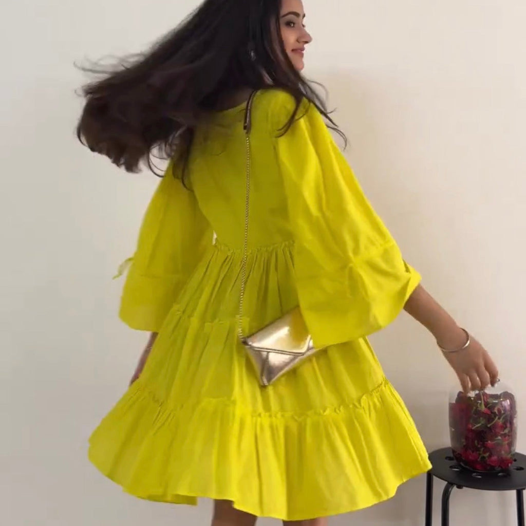 Ordinaree Buttercup Tiered Short Dress