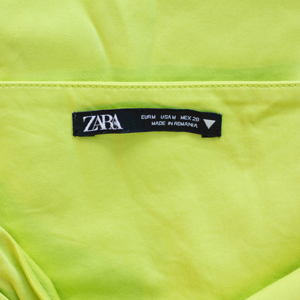 Zara Lime Side Cut-out Mini Dress